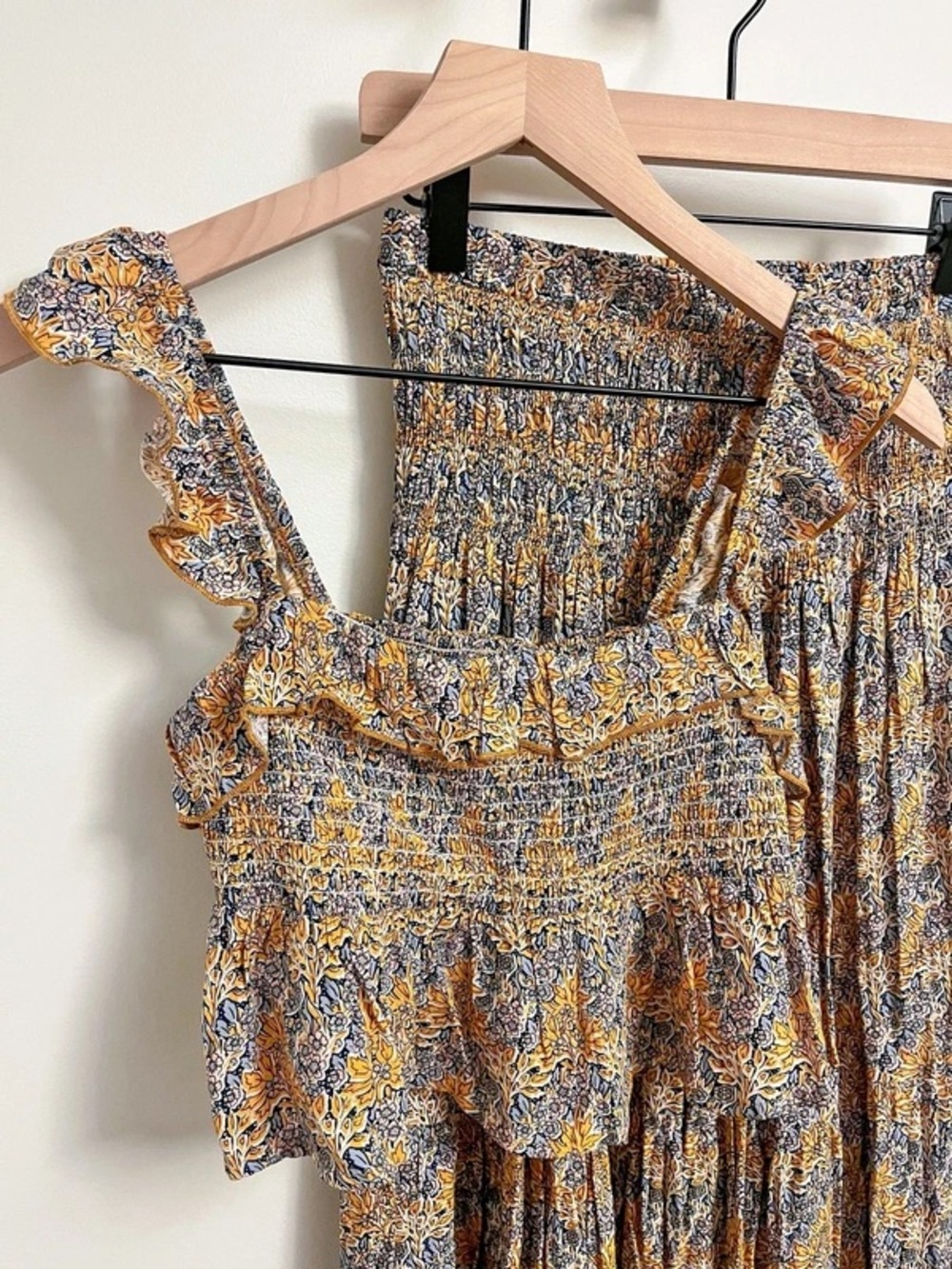 Natural Life 2 Piece Yellow and Blue Floral Skirt and Top Set - Picture 2 of 7